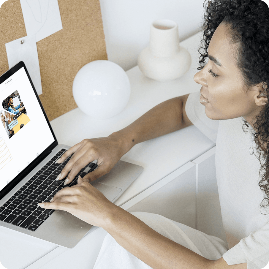 girl working on laptop