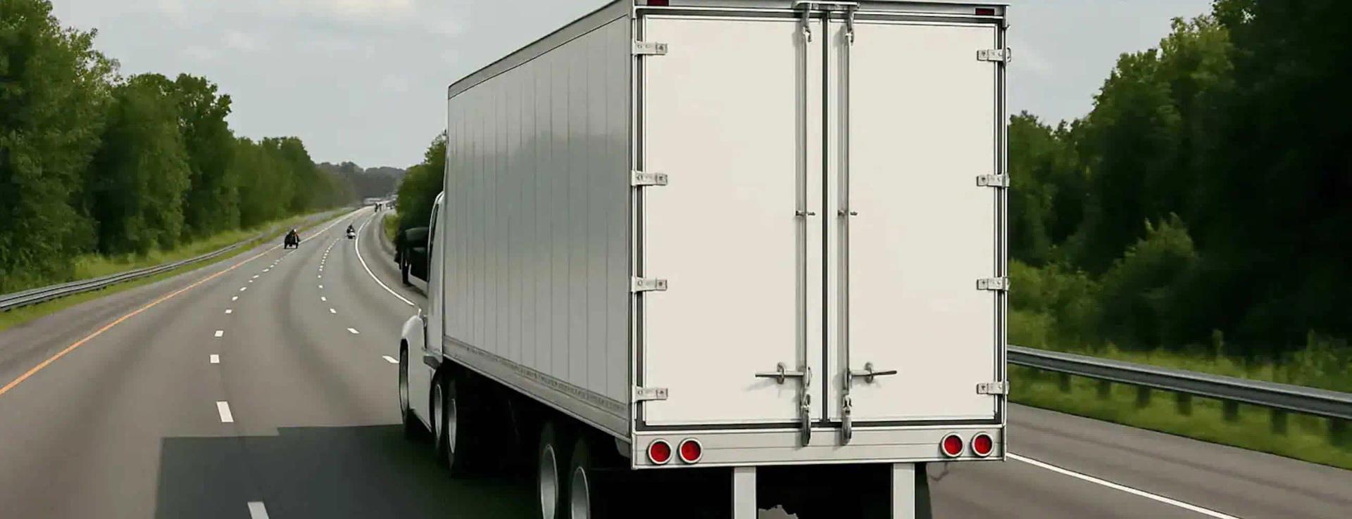 Moving truck traveling between cities during an in-state move